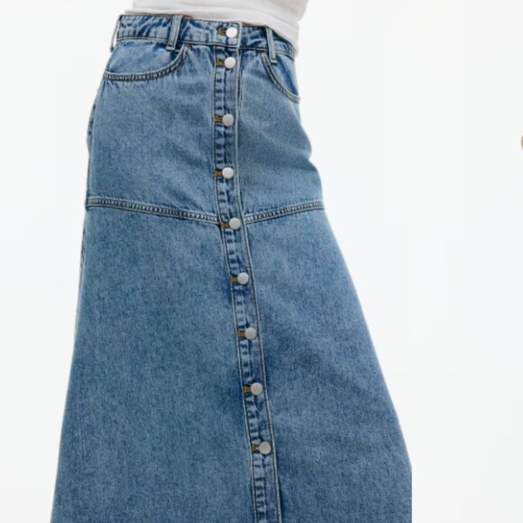 NWT H&M Divided A-Line Denim Skirt - Picture 2 of 6